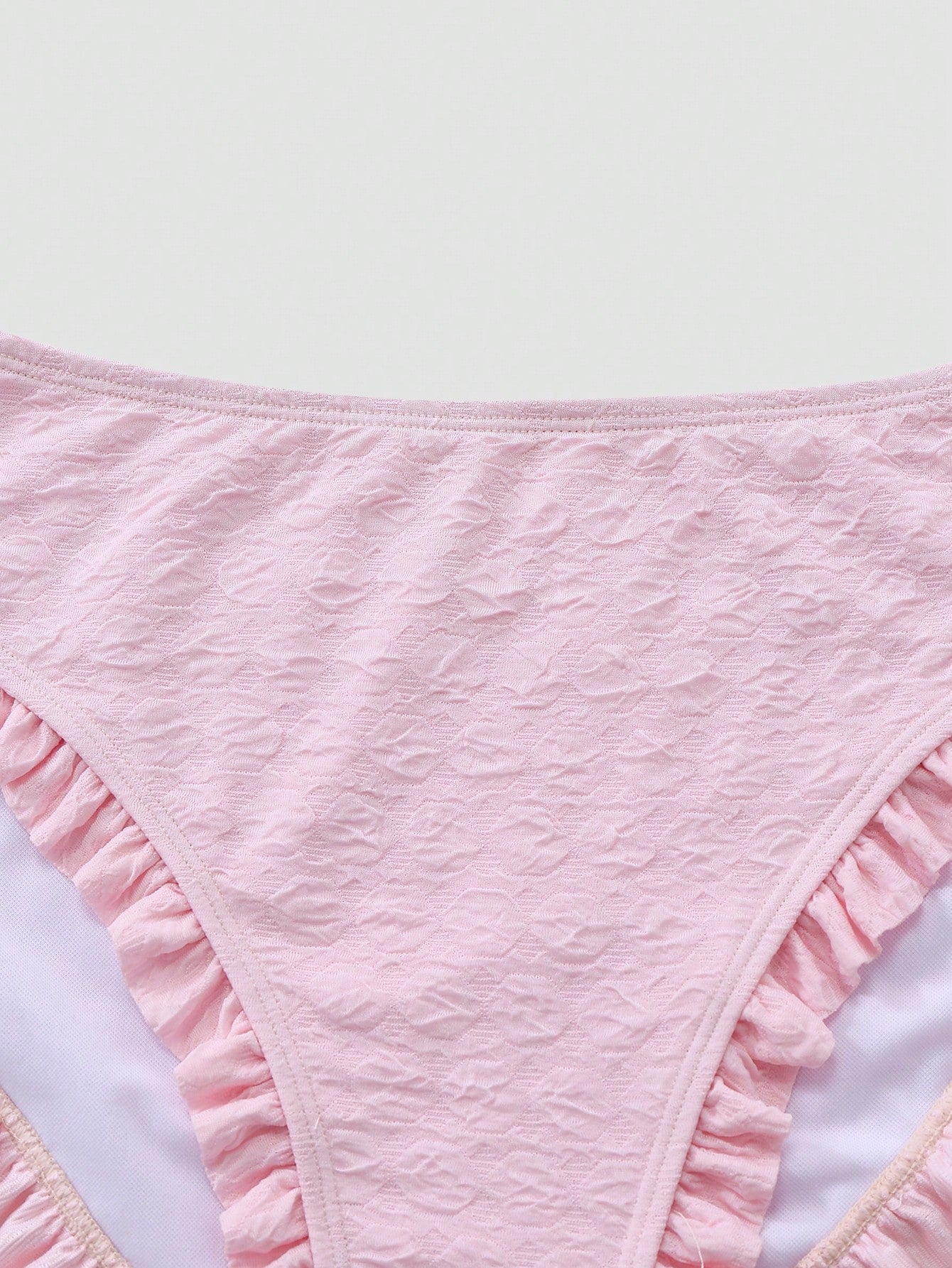 Sweetra Plus Size Women Sweet Vacation Cute Pink Minimalist Bikini Set, Summer Beach Holiday