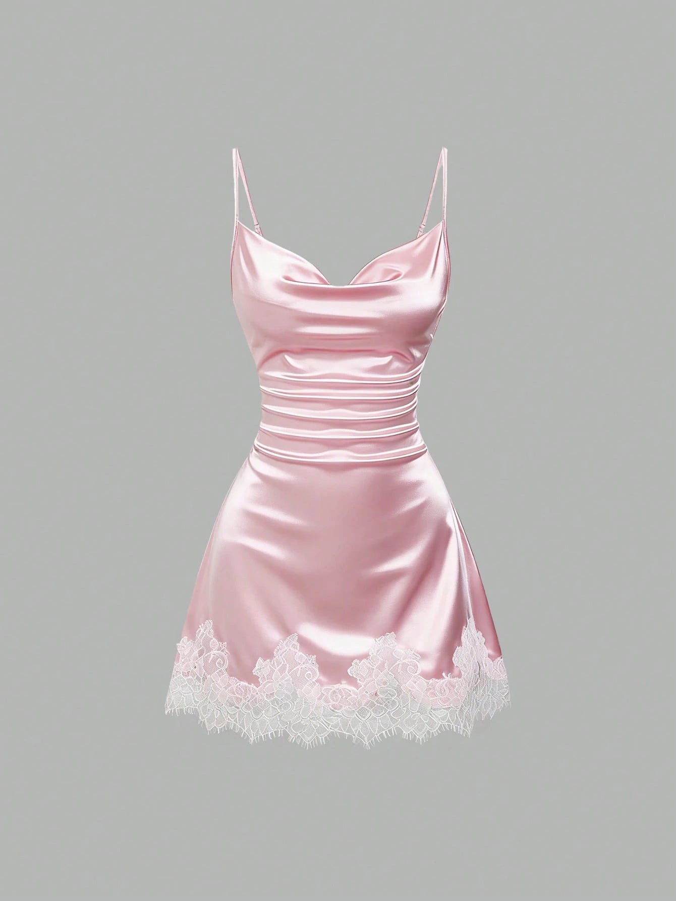Sweetra Spring/Summer New Design Sense High Street Elegant Strapless Sexy Slim Fit Elegant Lace Trim Vacation Versatile Comfortable Outdoor Pink Dress