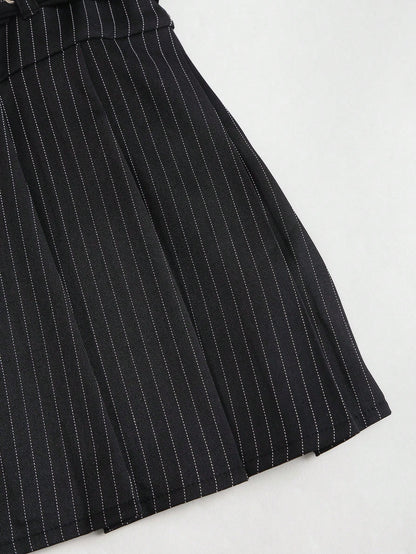 Sweetra Women's New Elegant Vintage Sexy Belted A-Line Super Skirt