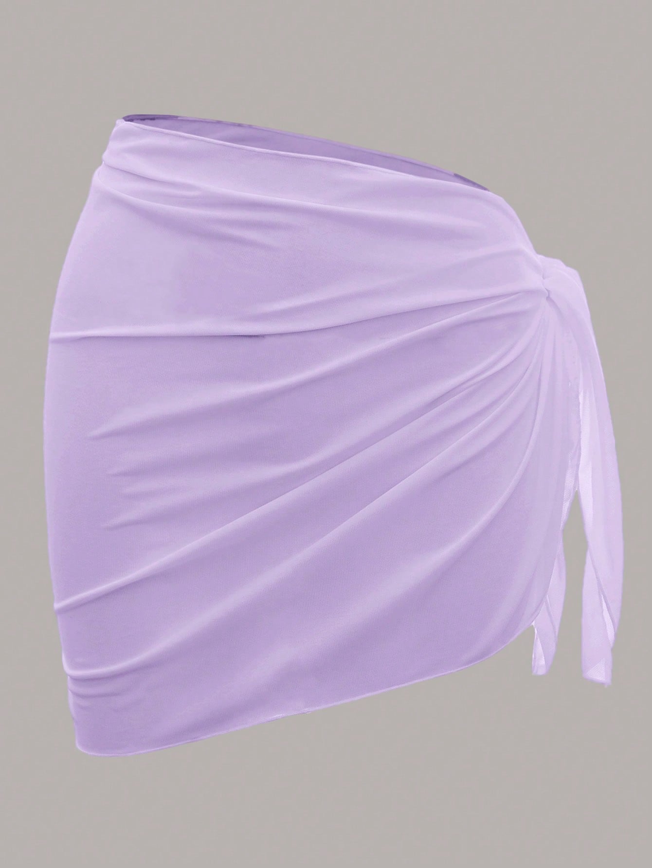 Swim Basics Women's Solid Color Side Knot Casual Cover-Up & Mini Skirt Set