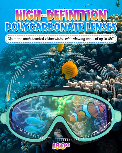 Swim Goggles 2 Packs Anti-Fog Anti-UV Wide View Swimming Goggles For Kids 3-14(Green&Black), Back To School