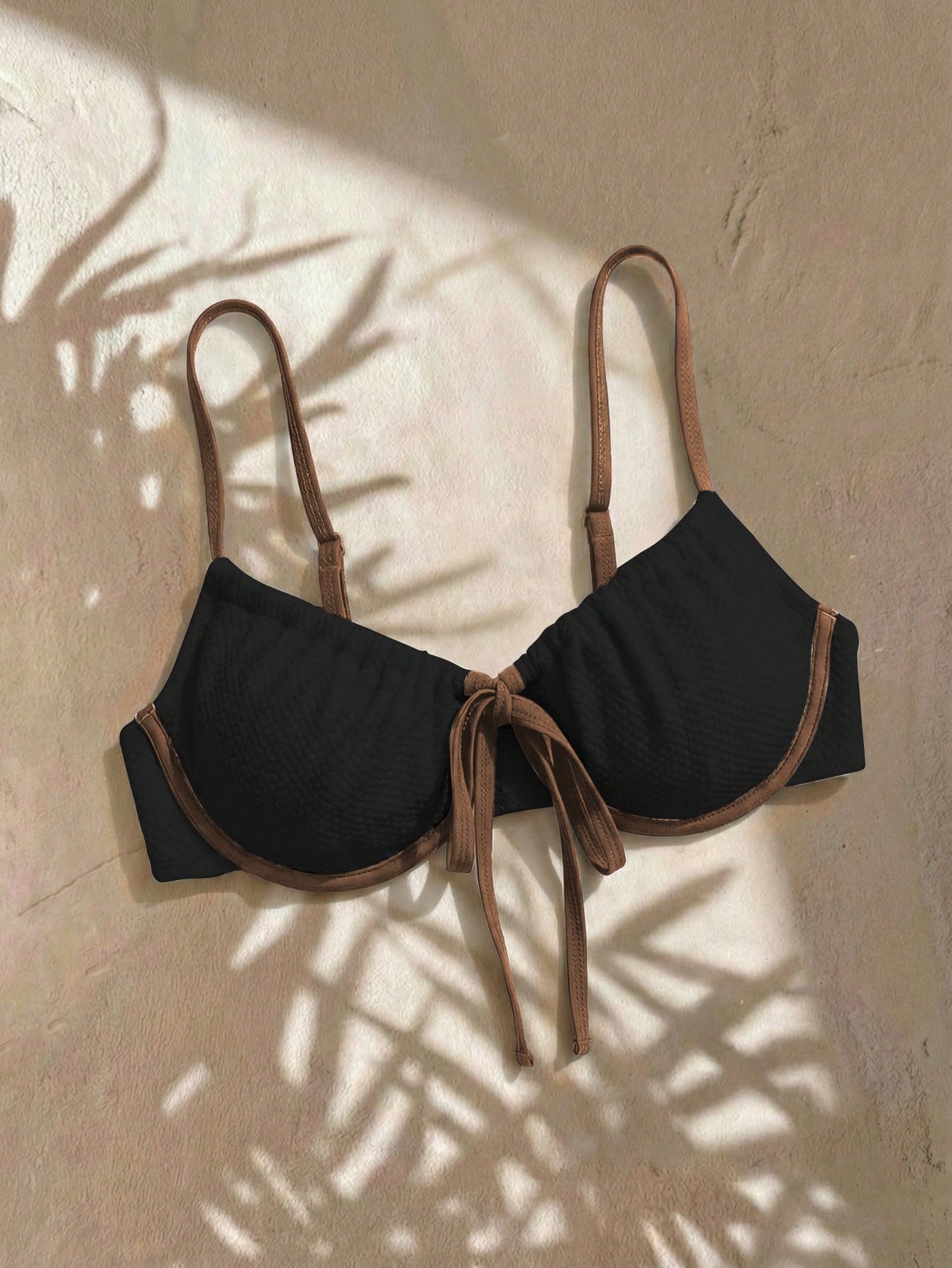 Swim Mod 2026 New Plus Size Women 1 Piece Contrast Color Steel Bra Casual Swimwear Top