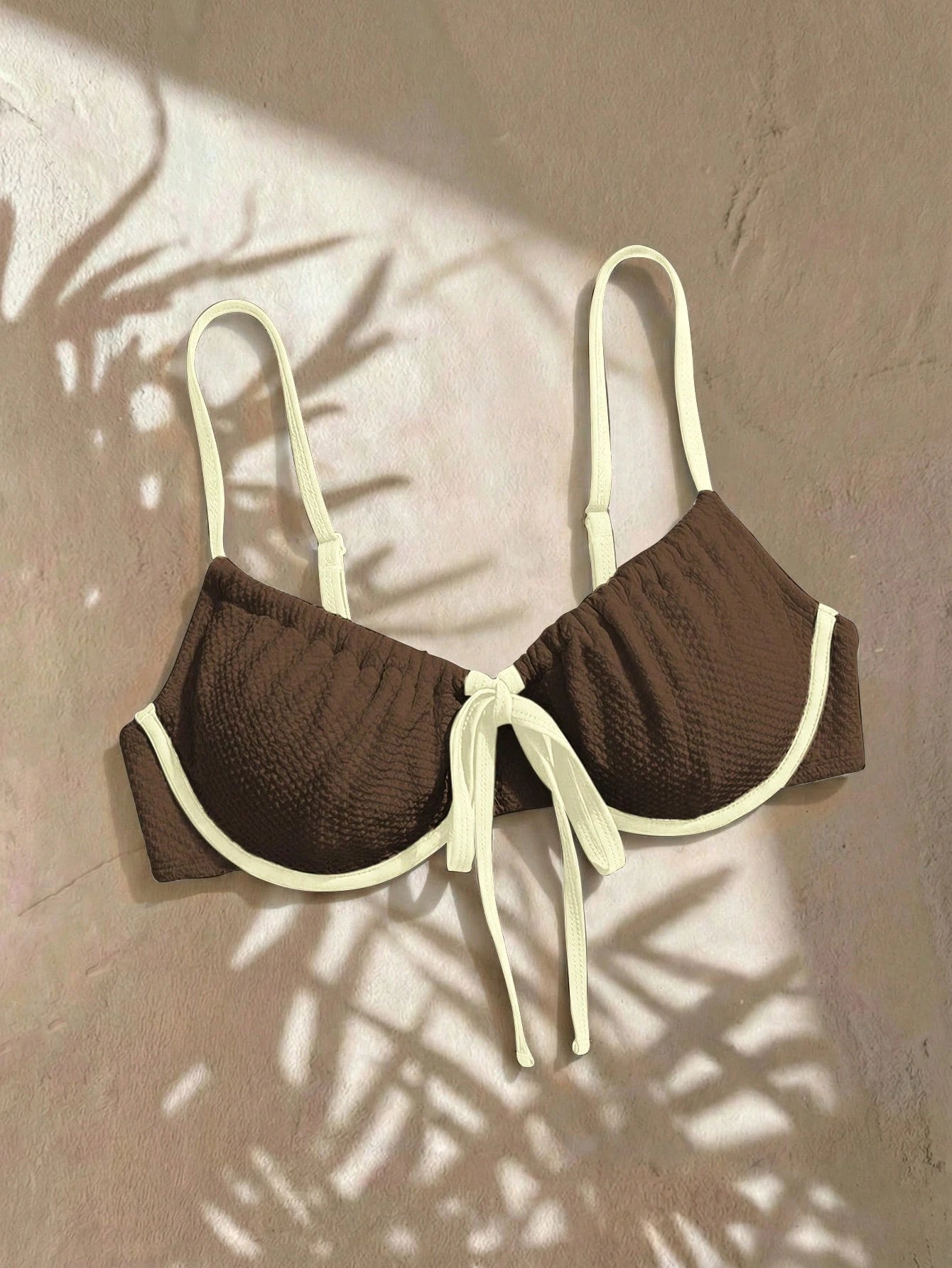 Swim Mod 2026 New Plus Size Women 1 Piece Contrast Color Steel Bra Casual Swimwear Top