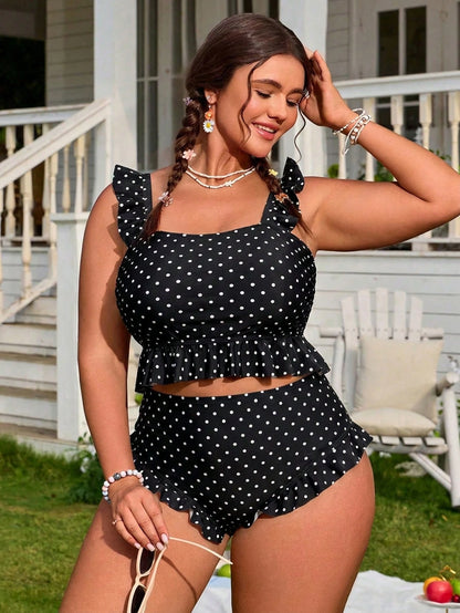 Swim Mod Plus Size Women's Simple Daily Ditsy Floral Set