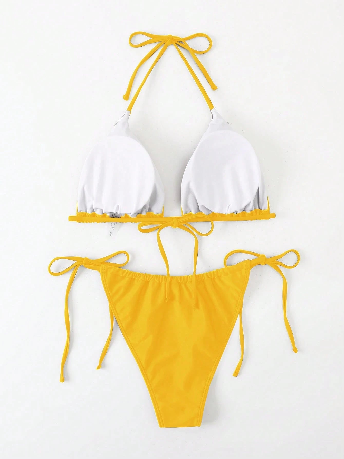 Swim Mod Summer Beach Plus Size Halter Triangle Tie Side Bikini Set