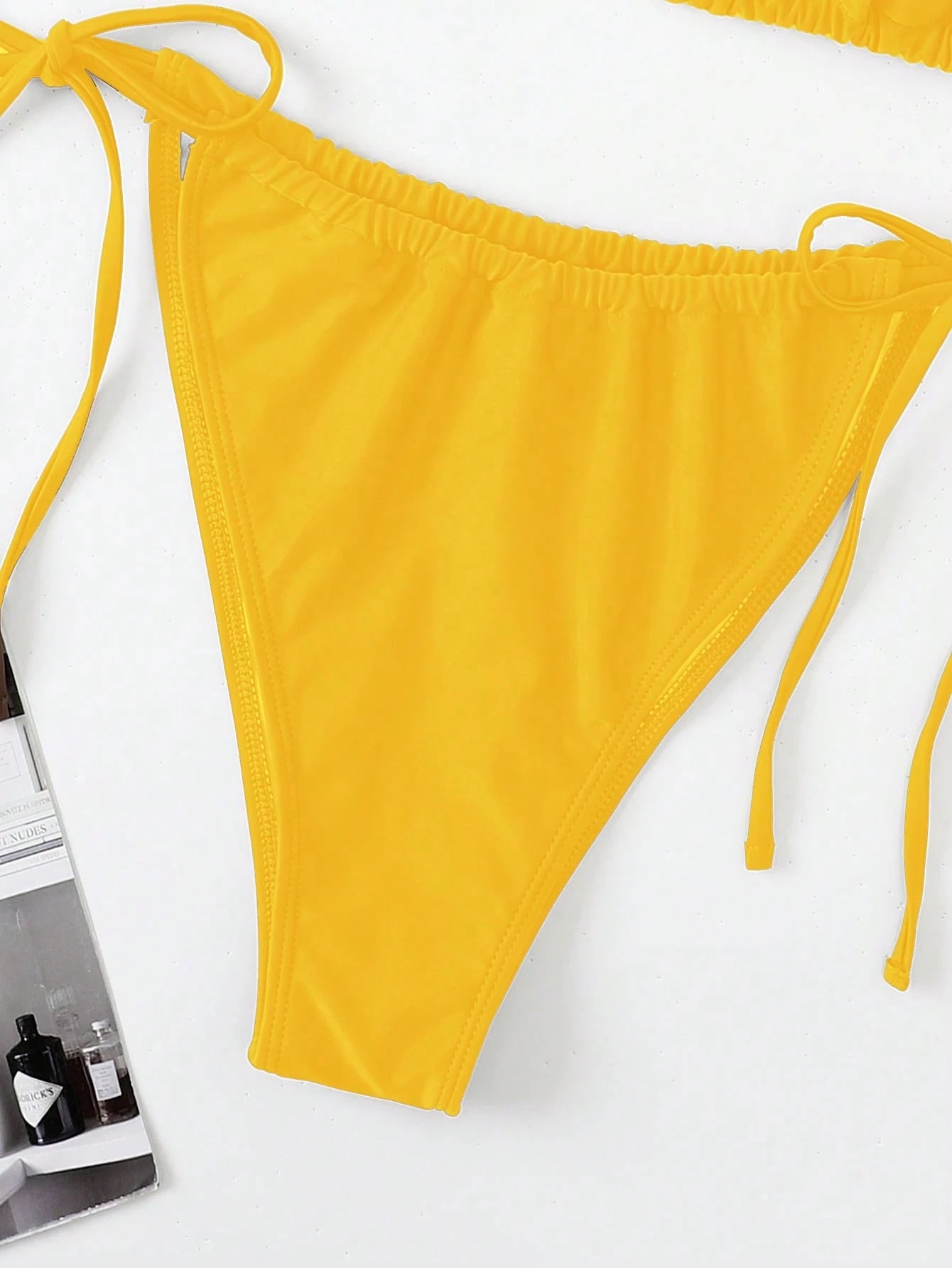 Swim Mod Summer Beach Plus Size Halter Triangle Tie Side Bikini Set