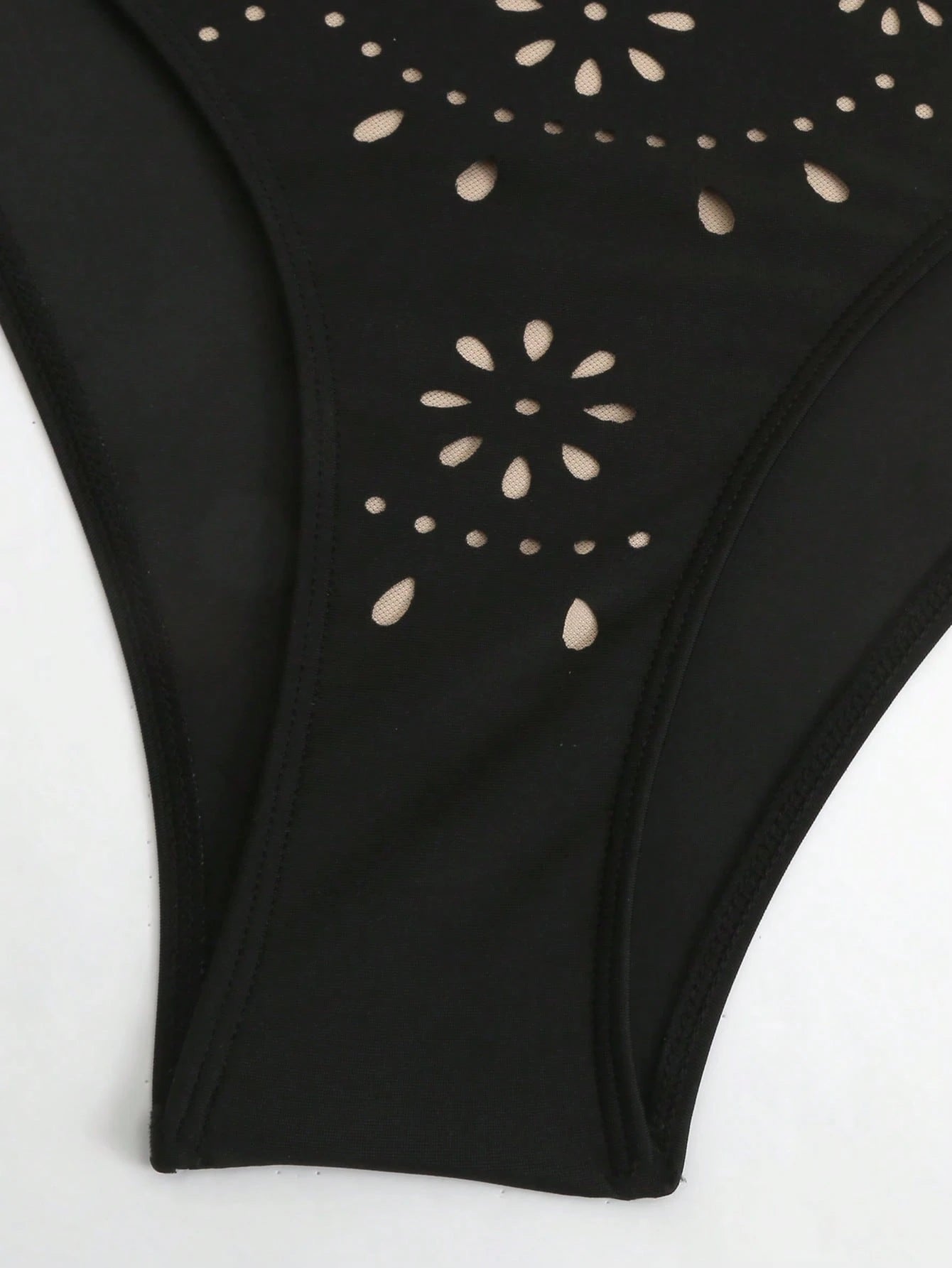 Swim Oasis Solid Color Hollow-Cut Spaghetti Strap Women's One-Piece Hollow Petal Hem Skirt High-End Set