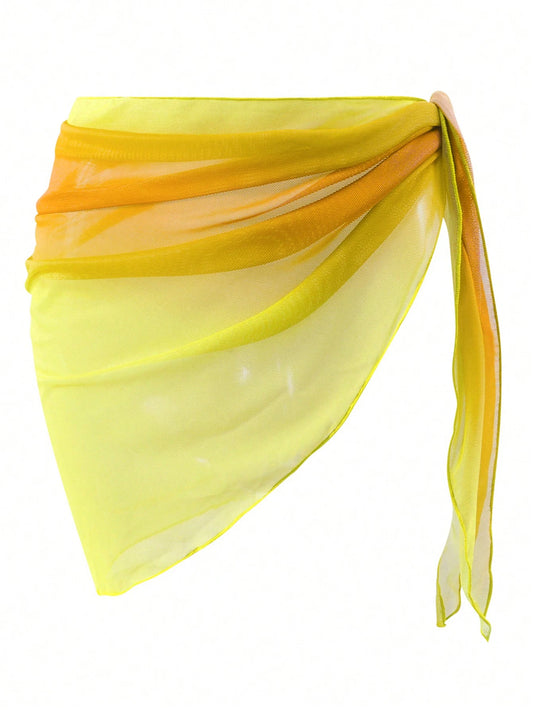 Swim Oasis Women's Fashionable Ombre Skirt & Cover Up Set (Random Print) Summer