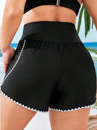 Swim SPRTY Plus Size Women's Swim Pants With Dog Tooth Craftsmanship Simple Fashionable Beach Tennis Sport Holiday Vacation Pool Swimming Summer