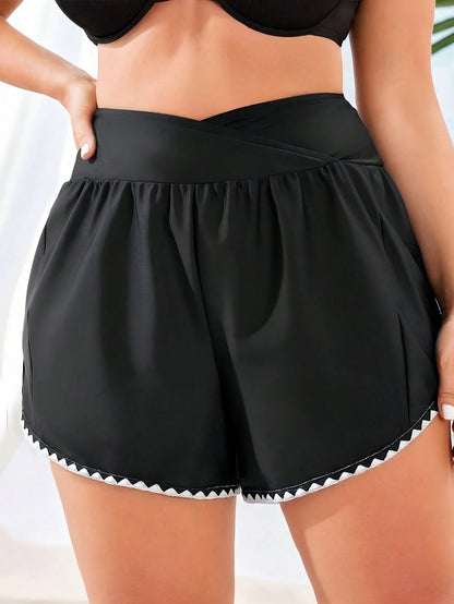 Swim SPRTY Plus Size Women's Swim Pants With Dog Tooth Craftsmanship Simple Fashionable Beach Tennis Sport Holiday Vacation Pool Swimming Summer