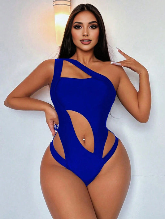 Swim SXY Elegant & Sexy One-Piece Swimsuit, Minimalist & Fashion Design Suitable For Summer Blue Royal Blue
