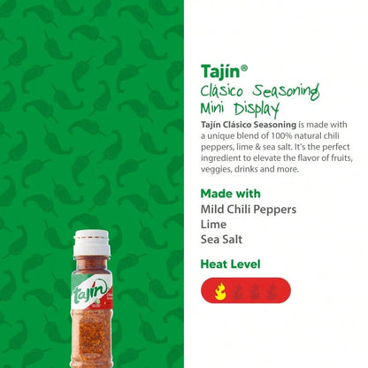 Tajin Clásico Seasoning, Mini Display Pack Of 40 Portable Bottles, Authentic Mexican Chili Lime Spice Blend For Fruit, Snacks, Tacos, And Cocktails, Zesty Flavor Enhancer, 0.35 Oz (Pack Of 1)