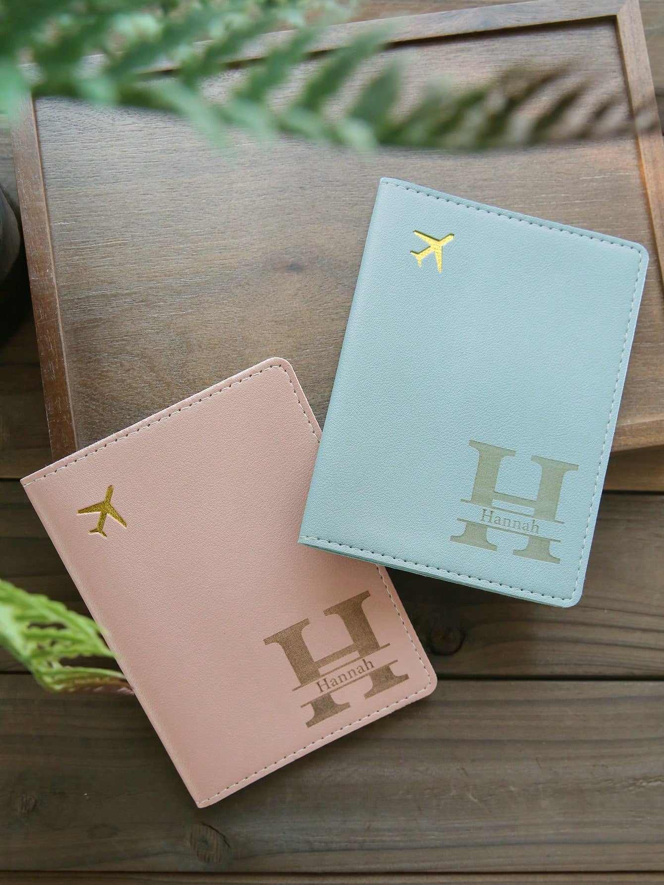 Takeoak Custom Name Initial Letter Passport Holder Laser Carving Leather Passport Cover Travel Wallet Organizer, Travel Document Holder, Blocking