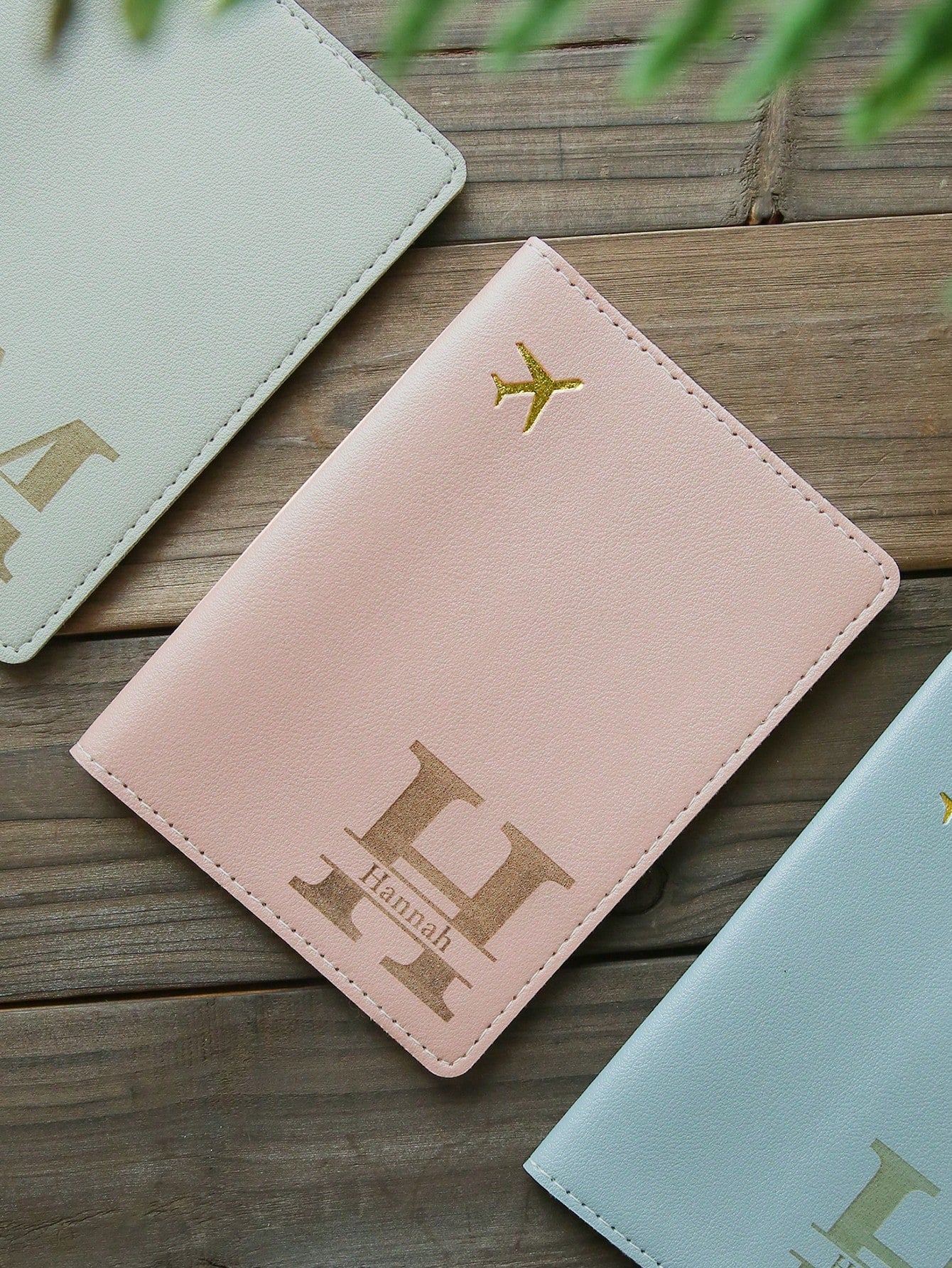 Takeoak Custom Name Initial Letter Passport Holder Laser Carving Leather Passport Cover Travel Wallet Organizer, Travel Document Holder, Blocking