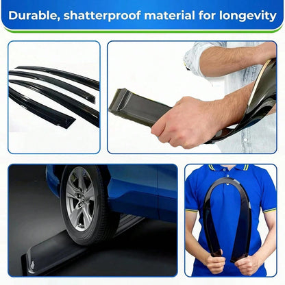 Tape On Window Visor Compatible With 2006-2011 H-Onda Civic Sedan Only, Slim Style Acrylic Smoke Tinted Sun Rain Wind Guards Shield Vent Wind Deflector
