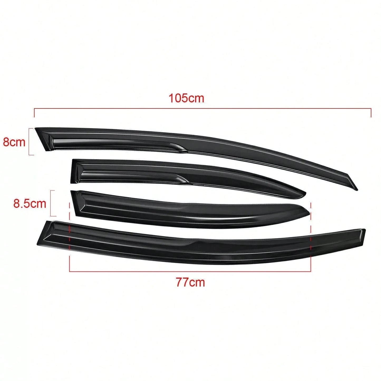 Tape On Window Visor Compatible With 2006-2011 H-Onda Civic Sedan Only, Slim Style Acrylic Smoke Tinted Sun Rain Wind Guards Shield Vent Wind Deflector