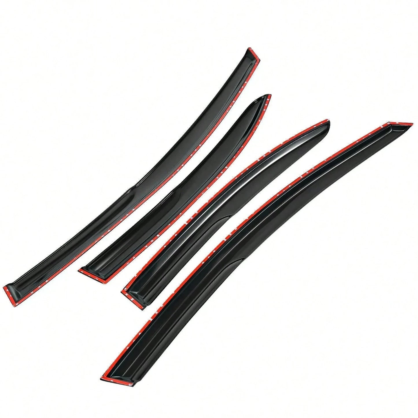 Tape On Window Visor Compatible With 2006-2011 H-Onda Civic Sedan Only, Slim Style Acrylic Smoke Tinted Sun Rain Wind Guards Shield Vent Wind Deflector