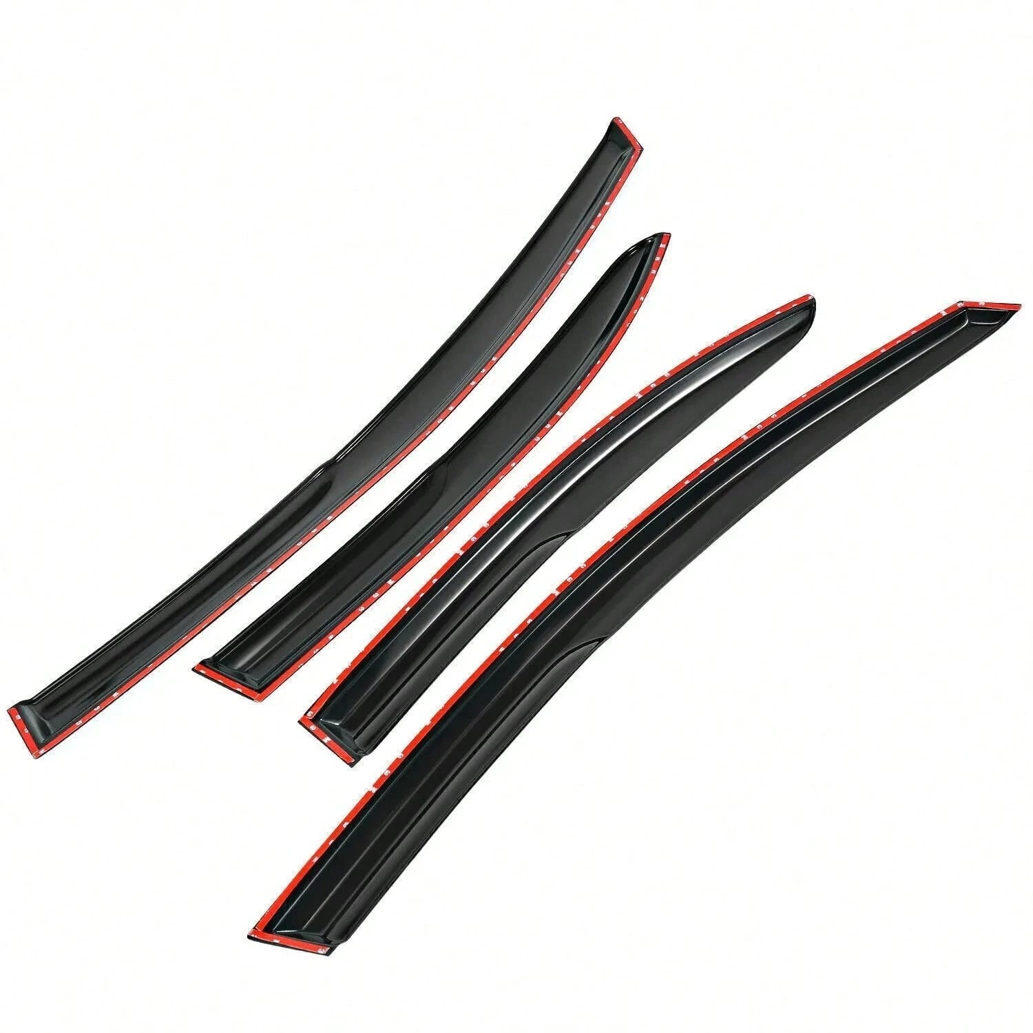 Tape On Window Visor Compatible With 2006-2011 H-Onda Civic Sedan Only, Slim Style Acrylic Smoke Tinted Sun Rain Wind Guards Shield Vent Wind Deflector