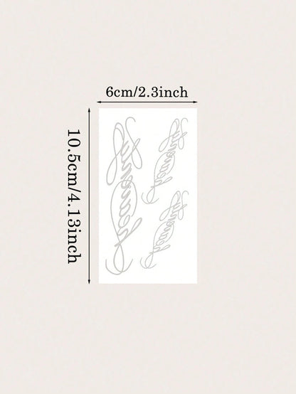 Tattoo Stickers, 2 Sheets/Set, Vintage Cursive English "Heavenly" Text Body Art Temporary Tattoo Stickers, Matte Long-Lasting Non-Permanent Stickers, Color Appears After 24 Hours, Lasts 7-14 Days, Per