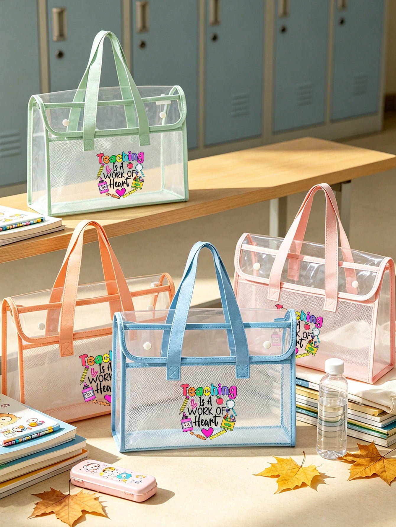 Teacher Appreciation Gift: Dopamine Large Capacity Waterproof Transparent PVC File Bag- Multi-Compartment Design, Teacher's Day Gift, Multi-Functional Storage Bag, Toiletry Bag, Makeup Bag, 7-Slot Co