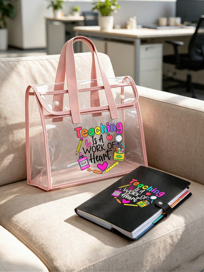 Teacher Appreciation Gift: Dopamine Large Capacity Waterproof Transparent PVC File Bag- Multi-Compartment Design, Teacher's Day Gift, Multi-Functional Storage Bag, Toiletry Bag, Makeup Bag, 7-Slot Co