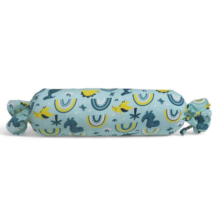 Teal Dinos - Set of 2 Side Pillows for Kids above 12 Years