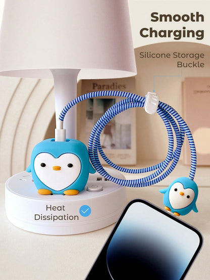 Teckwe 1pc Data Cable Protective Case Cute Charger PVC Protective Sleeve,Cute Fast Charger Protector Fast Charging Set