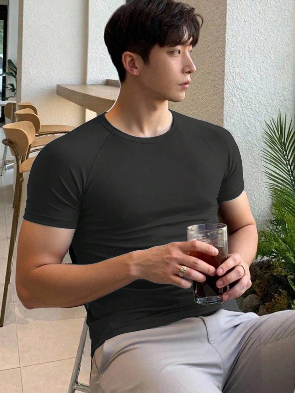 Teen Boys Casual Short Sleeve Sports Tight T-Shirt, Sports Street Style Punk Rock College Daily Outing Party Music Festival, Suitable For Spring And Summer, Boys Tween Clothes