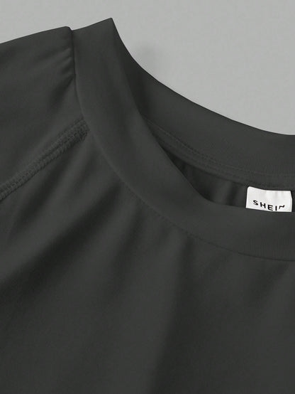 Teen Boys Casual Short Sleeve Sports Tight T-Shirt, Sports Street Style Punk Rock College Daily Outing Party Music Festival, Suitable For Spring And Summer, Boys Tween Clothes