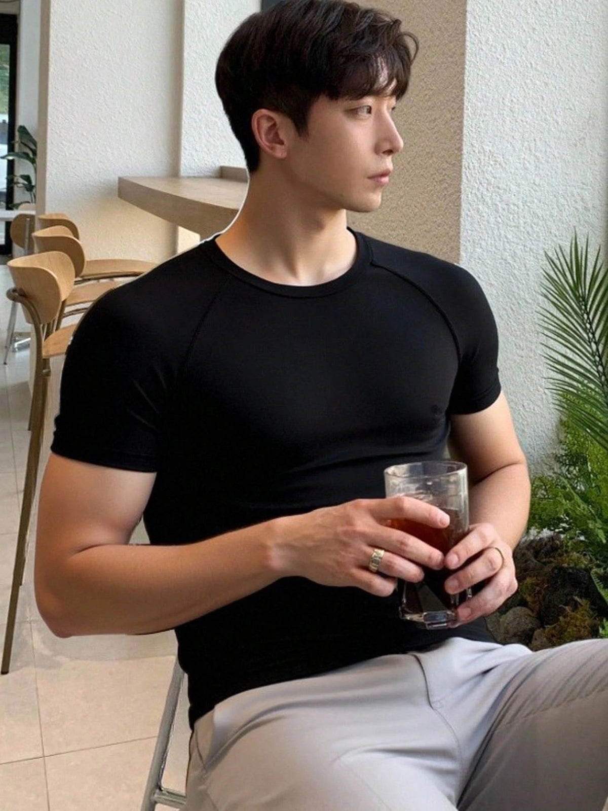 Teen Boys Casual Short Sleeve Sports Tight T-Shirt, Sports Street Style Punk Rock College Daily Outing Party Music Festival, Suitable For Spring And Summer, Boys Tween Clothes
