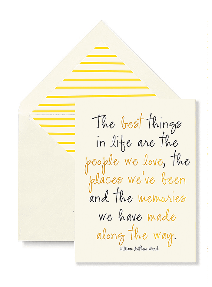 The Best Things In Life Greeting Card, Single Folded Card - Ben's Garden