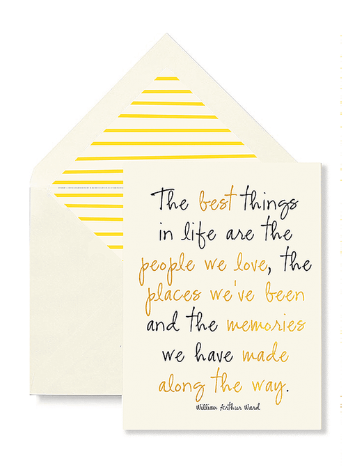 The Best Things In Life Greeting Card, Single Folded Card - Ben's Garden