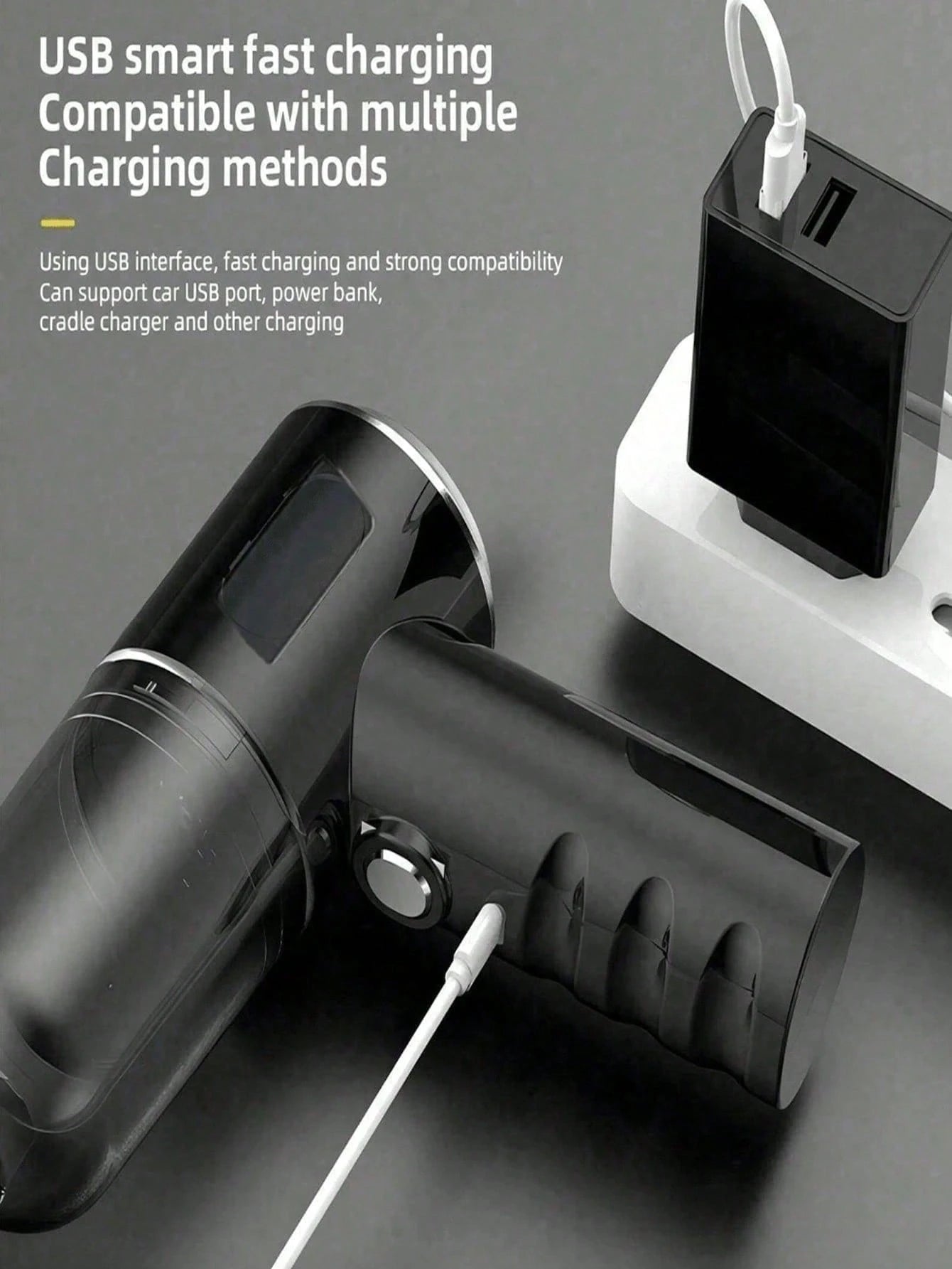 This Compact And Portable Vacuum Cleaner Features Powerful Suction, A Built-In 1800mAh Type-C Rechargeable Battery, Low-Noise Air Purification Function, And Comes With Multiple Nozzle Attachments, Mak
