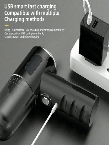 This Compact And Portable Vacuum Cleaner Features Powerful Suction, A Built-In 1800mAh Type-C Rechargeable Battery, Low-Noise Air Purification Function, And Comes With Multiple Nozzle Attachments, Mak