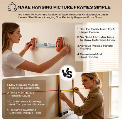 This Lazy Person's Picture Hanging Tool Kit Comes With A Level And 15 Nails, Allowing For Precise Positioning Without Measurement. Easily Create Art Walls, Picture Frames, Mirrors, And Wall Hangings.