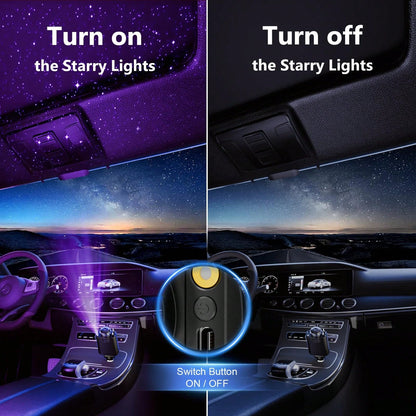 Three-In-One Multifunctional Car Charger- Perfume Machine, Purple Starry Sky Ceiling Light, Dual 80cm/32inch Retractable Cable, Durable, Air Freshener Car Perfume Auto Fragrance- Great Atmosphere