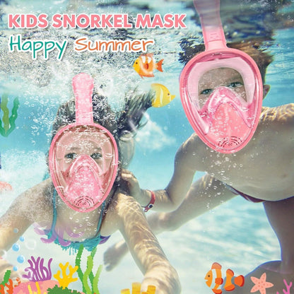 THREE SNOWMEN New Pink 180° Panoramic Kids' Diving Mask- Anti-Fog & Leak-Proof- The Ultimate Snorkeling Gear For Ages 3–14- Outdoor Diving Set, Back To School