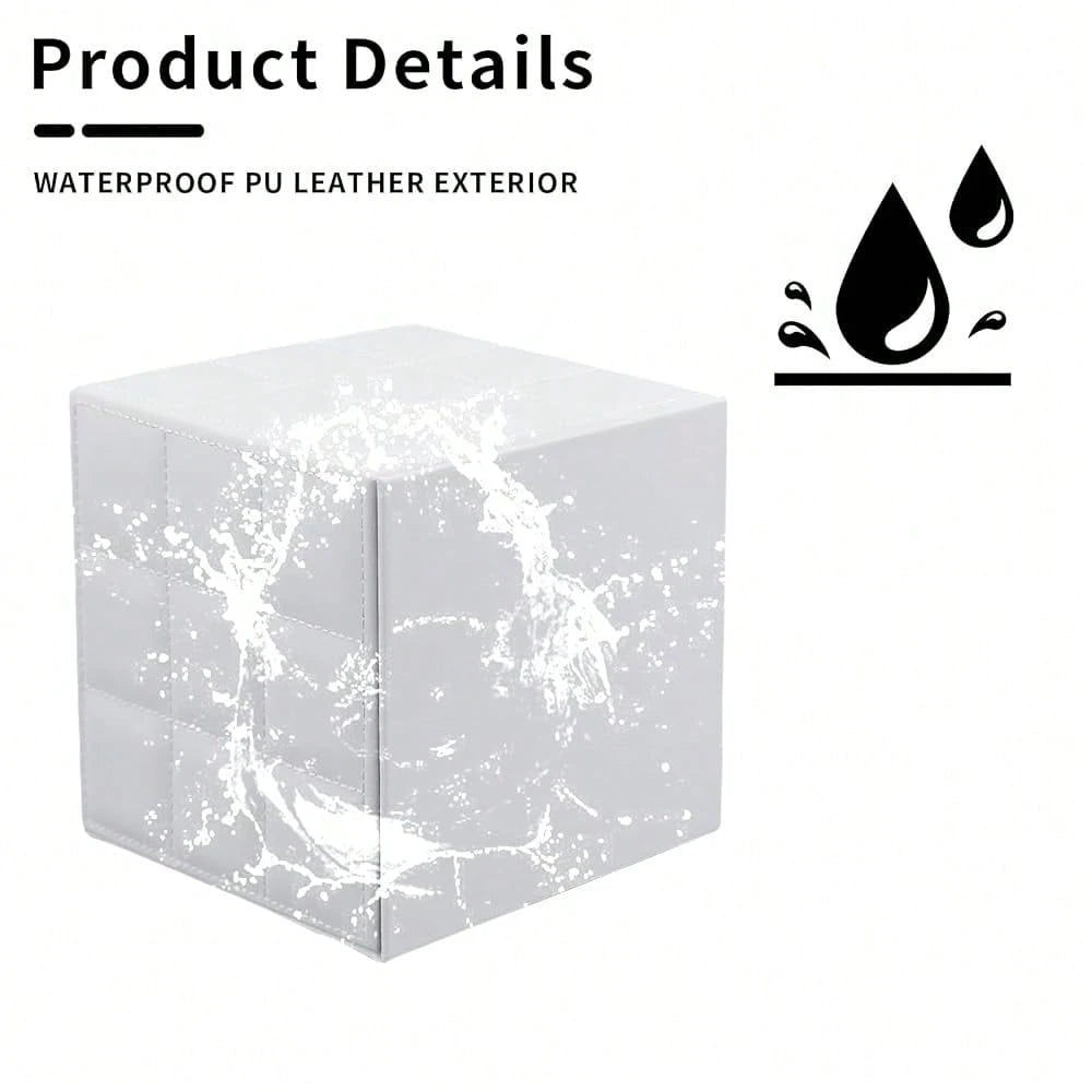 Tissue Box Cover Square,Stylish PU Leather Tissue Box Holder For Dresser Bathroom,Facial Tissue Holder With Magnetic Bottom For Home Office (White)