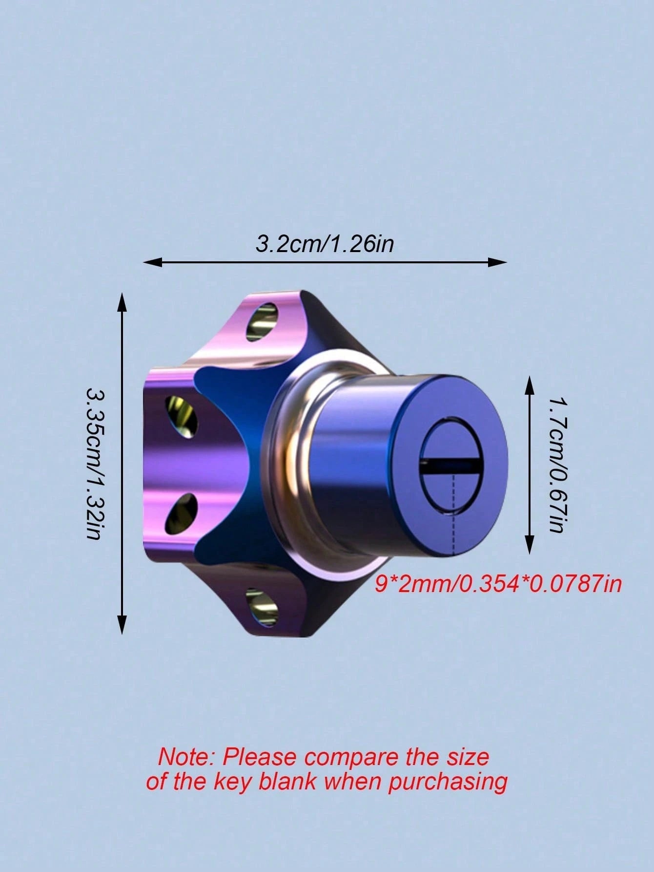 Titanium Anodized Motorcycle Key Cap Blue And Black Gradient Titanium Alloy Key Cover With Carabiner Clip Universal Electric Scooter Applicable Customized Bicycle Accessories Personalized Universal Re