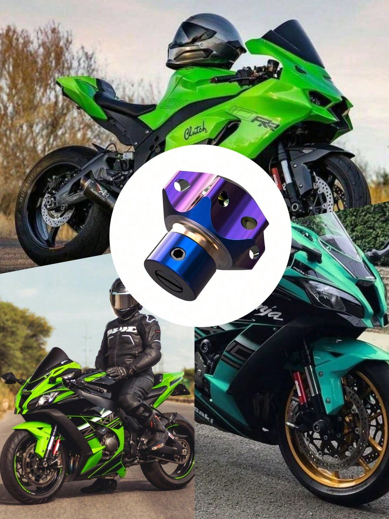 Titanium Anodized Motorcycle Key Cap Blue And Black Gradient Titanium Alloy Key Cover With Carabiner Clip Universal Electric Scooter Applicable Customized Bicycle Accessories Personalized Universal Re