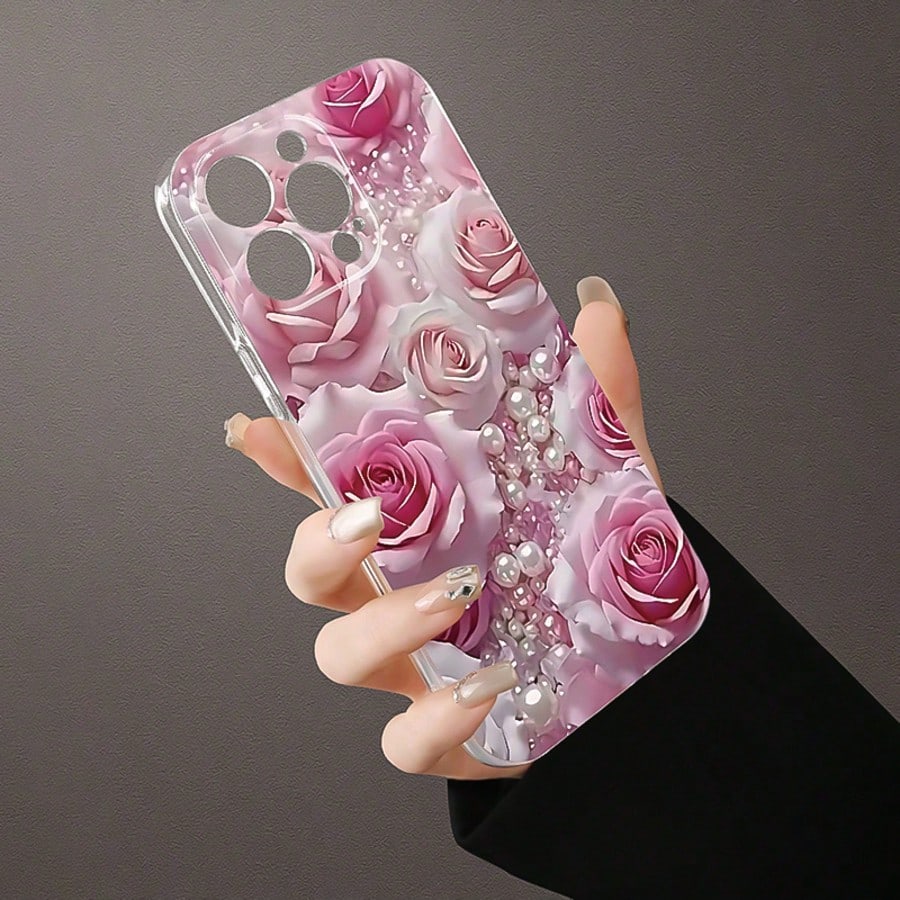 Transparent Case With Printed Pattern, Shock-Proof Phone Case Suitable As Birthday Or Christmas Gift For Couples, Girlfriends, Daughters, Teenage Girls