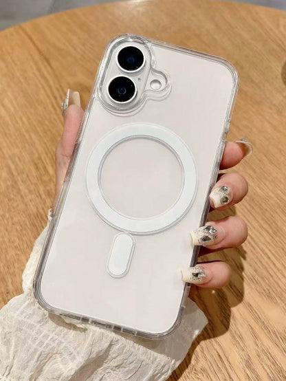 Transparent Magnetic Charging Case Compatible With Iphone 17/15, Compatible With Apple 16 Pro Max, 15 Plus, Anti-Fall 13 Pro Max, Minimalist 12, Ultra-Thin 14 Phone Protective Cover