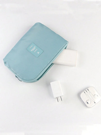 Travel Business Digital Storage Bag With Multiple Pockets For Power Bank, Data Cable, Charger, Makeup, Portable Organizertiffany Blue Spring And Summer Bright And Warm Spring Minimalist Wireless Earph
