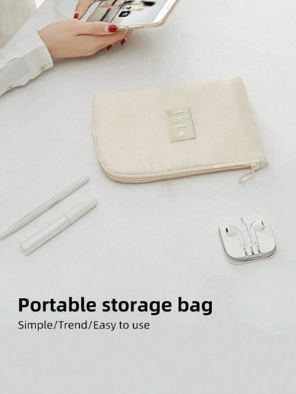 Travel Business Digital Storage Bag With Multiple Pockets For Power Bank, Data Cable, Charger, Makeup, Portable Organizertiffany Blue Spring And Summer Bright And Warm Spring Minimalist Wireless Earph