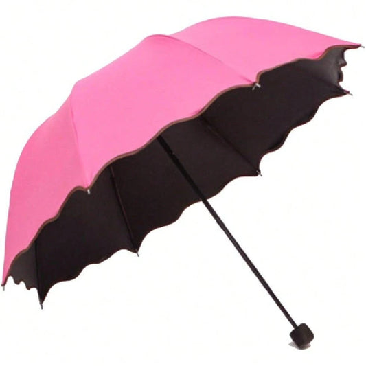 Travel Foldable Compact Umbrellas Sun Rain Umbrellas Parasol With Blooming Material Parasol