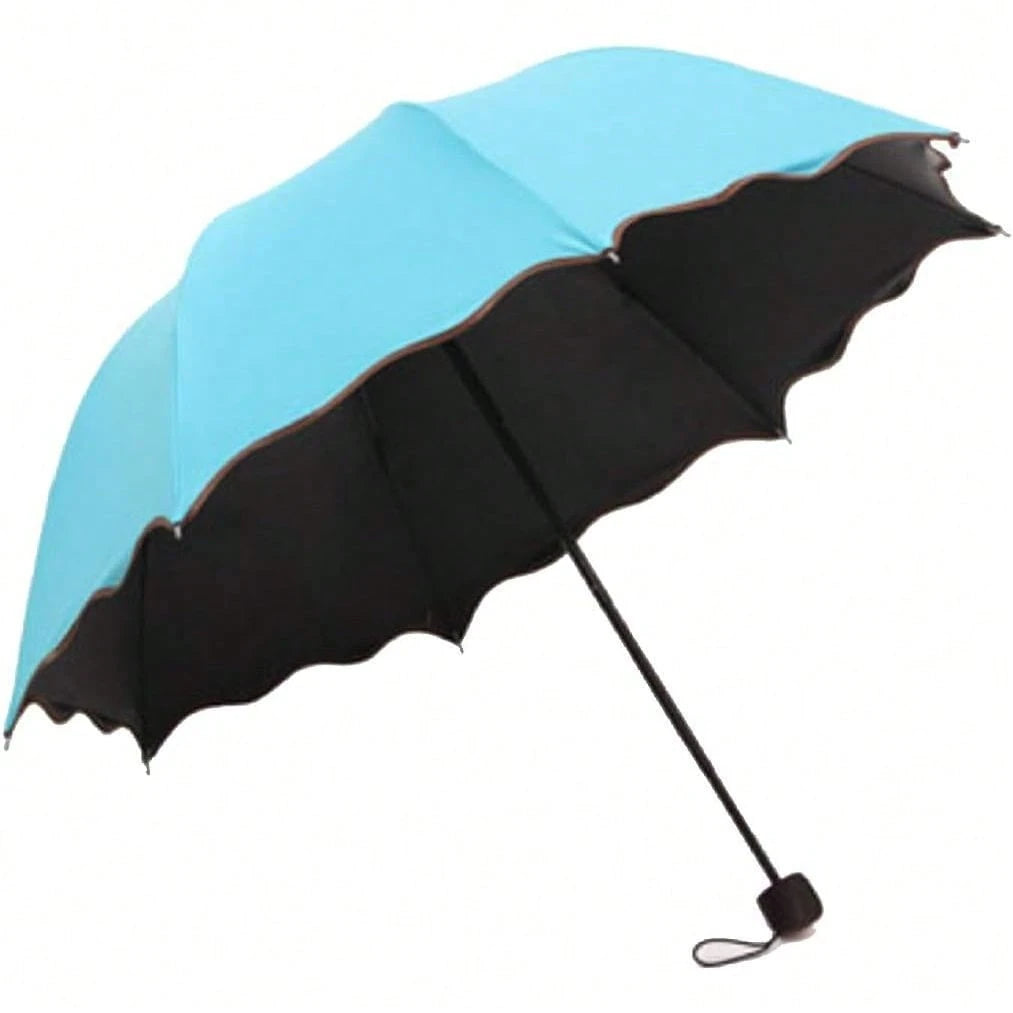 Travel Foldable Compact Umbrellas Sun Rain Umbrellas Parasol With Blooming Material Parasol