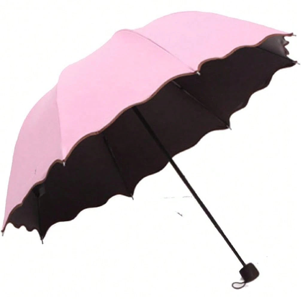 Travel Foldable Compact Umbrellas Sun Rain Umbrellas Parasol With Blooming Material Parasol
