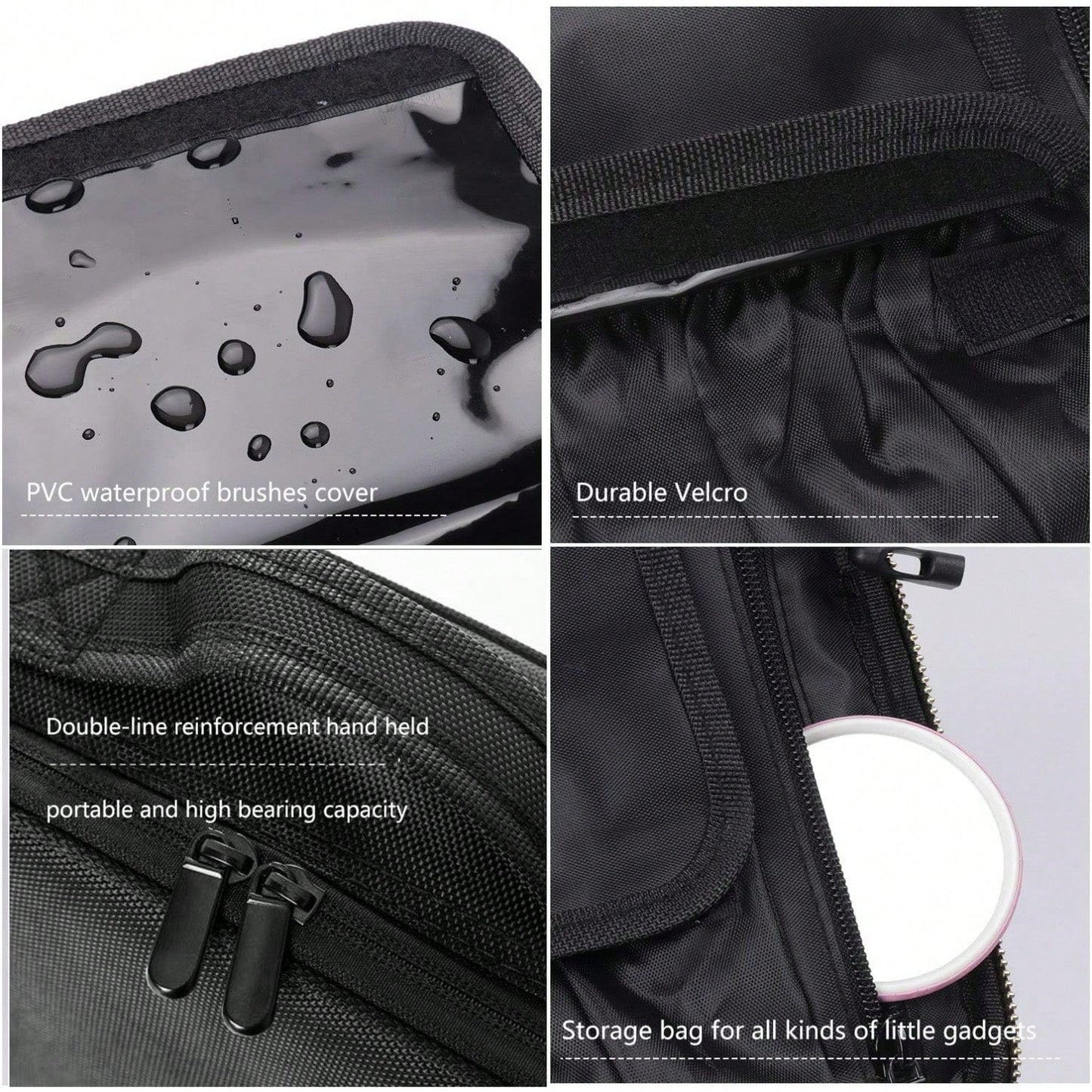 Travel Makeup Bag 10.4 Inches Makeup Train Case Portable Artist Cosmetic Bag With Adjustable Dividers For Cosmetics Makeup Brushes Toiletry Jewelry Digital Accessories Black