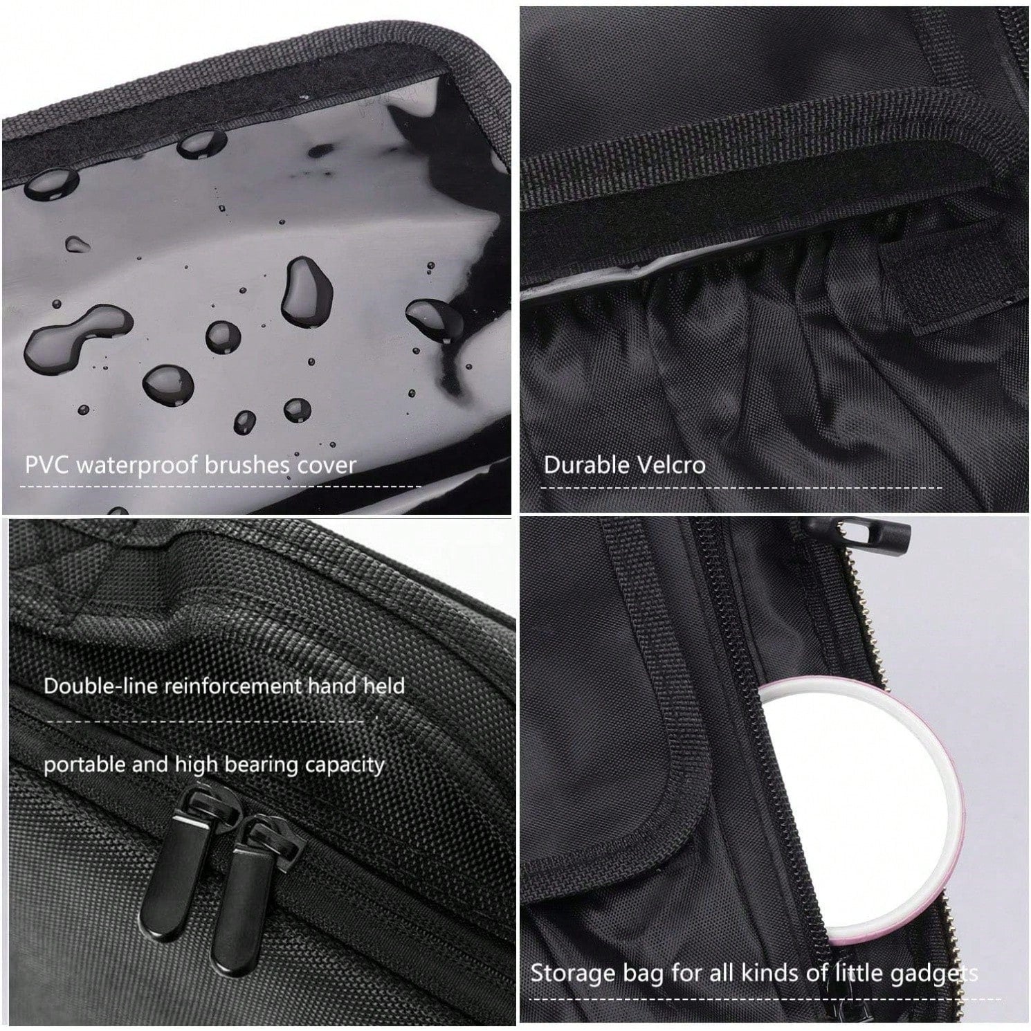 Travel Makeup Bag 10.4 Inches Makeup Train Case Portable Artist Cosmetic Bag With Adjustable Dividers For Cosmetics Makeup Brushes Toiletry Jewelry Digital Accessories Black