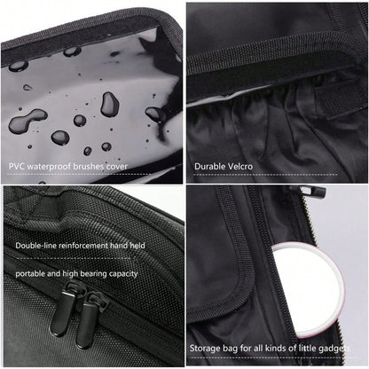 Travel Makeup Bag 10.4 Inches Makeup Train Case Portable Artist Cosmetic Bag With Adjustable Dividers For Cosmetics Makeup Brushes Toiletry Jewelry Digital Accessories Black